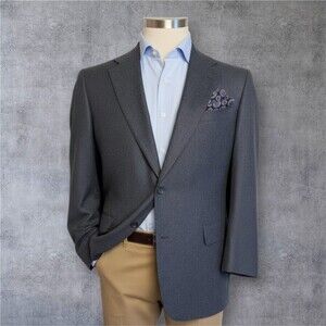 HART SCHAFFNER MARX Mens Blazer 42R WOOL Gray Sport Coat Two Button Suit Jacket